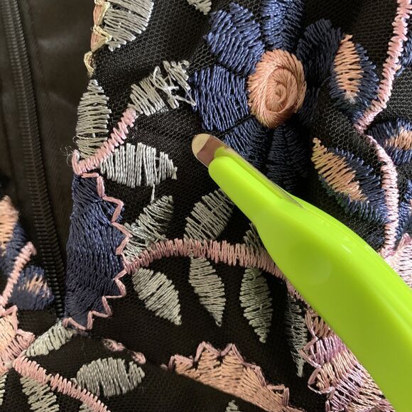 Anthropologie Dress ML Monique Lhuillier Embroidery Floral Bell Sleeve Roupell 0 - Picture 9 of 16